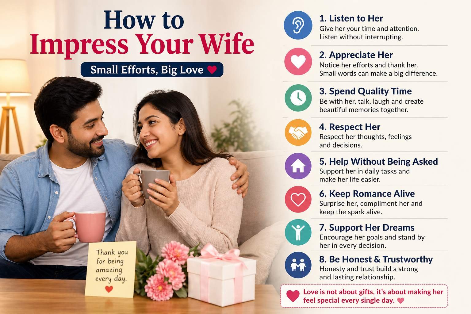 Simple Ways to Impress Your Wife Without Trying Too Hard